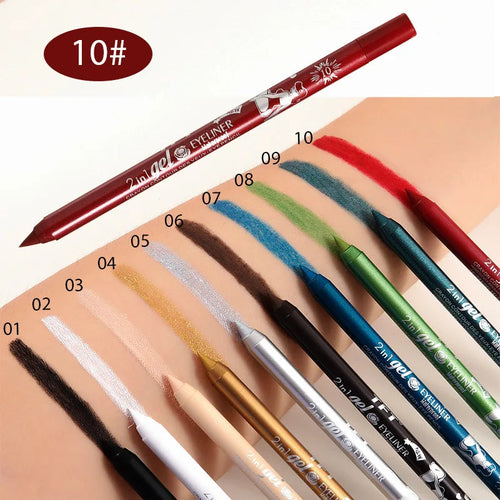Waterproof Eyeliner Long Lasting Pencil Colourful Pigment Blue Black