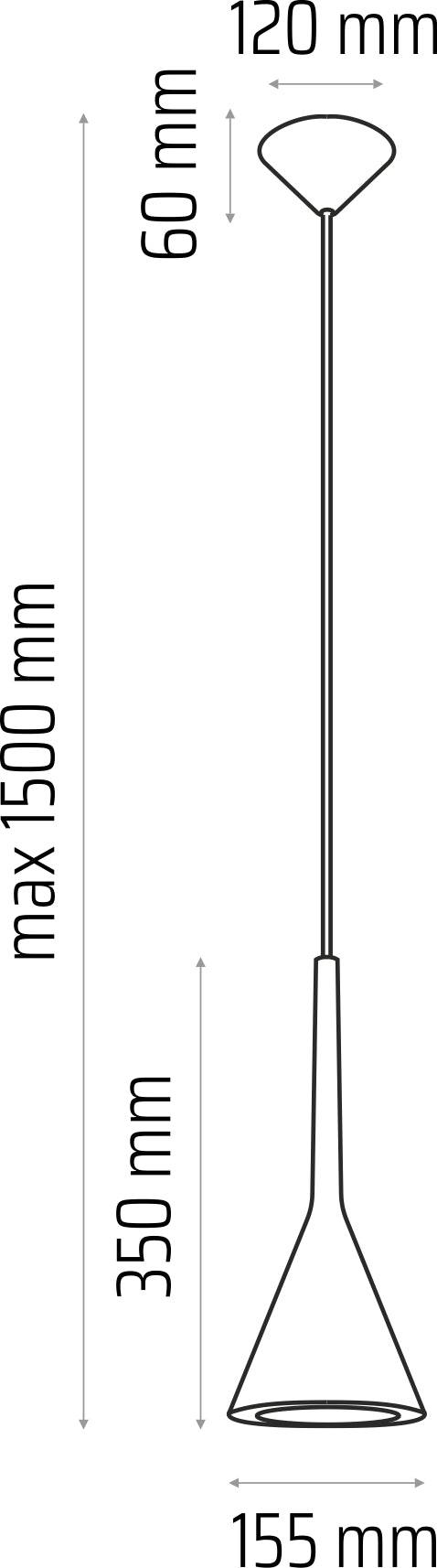 Hanging lamp grey Zen 1p