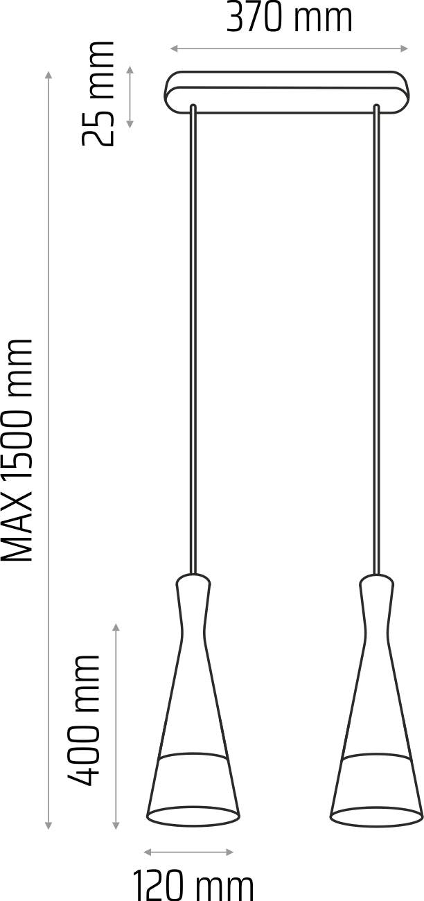 Hanging lamp white Vegas2 2p