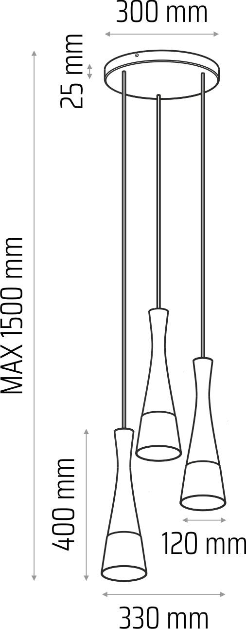 Hanging lamp black Vegas2 hangs 3p (plaphone)