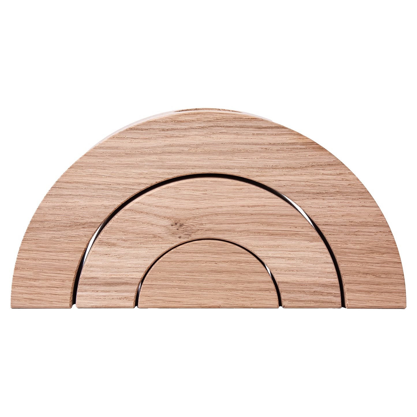 Wooden Candlesticks Semicircular Oak