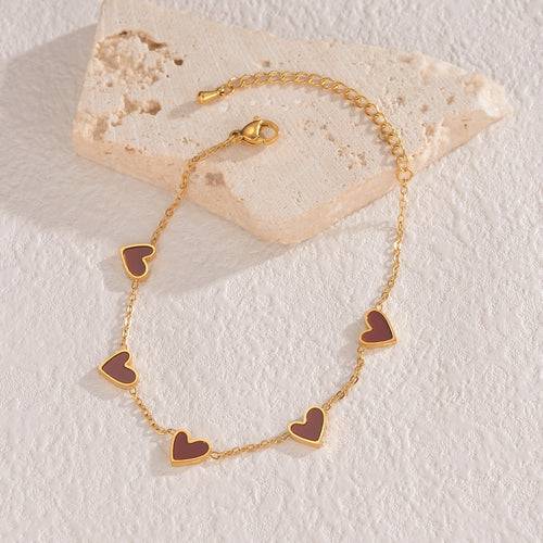 Ins Love Bracelet  Stainless Steel Dripping Heart Bracelet Fashion
