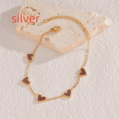 Ins Love Bracelet  Stainless Steel Dripping Heart Bracelet Fashion