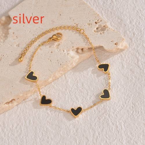 Ins Love Bracelet  Stainless Steel Dripping Heart Bracelet Fashion