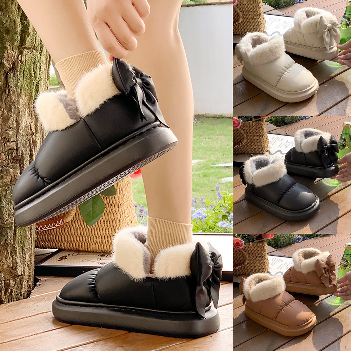 Winter Women Cute Warm Ankle Boots Outdoor Non-slip Thick Sole Snow