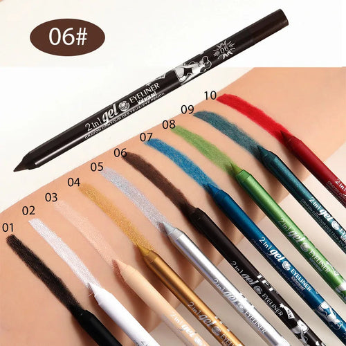 Waterproof Eyeliner Long Lasting Pencil Colourful Pigment Blue Black