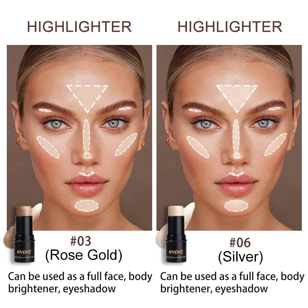 Highlighting&Bronzer Stick Face Brightening Blusher Rouge Concealer