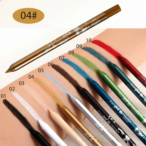 Waterproof Eyeliner Long Lasting Pencil Colourful Pigment Blue Black