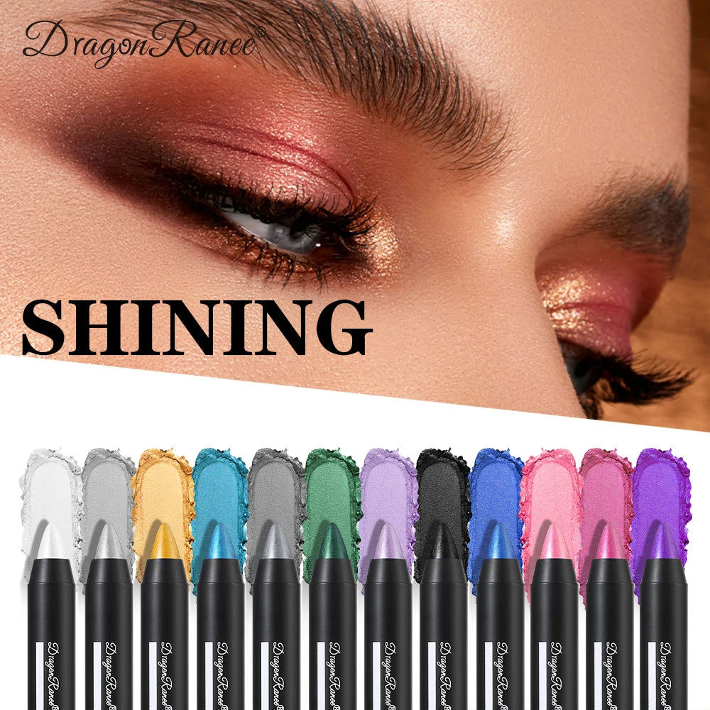 Smoky Dark Green Eyeshadow Pencil Stick Waterproof Pearlescent 12