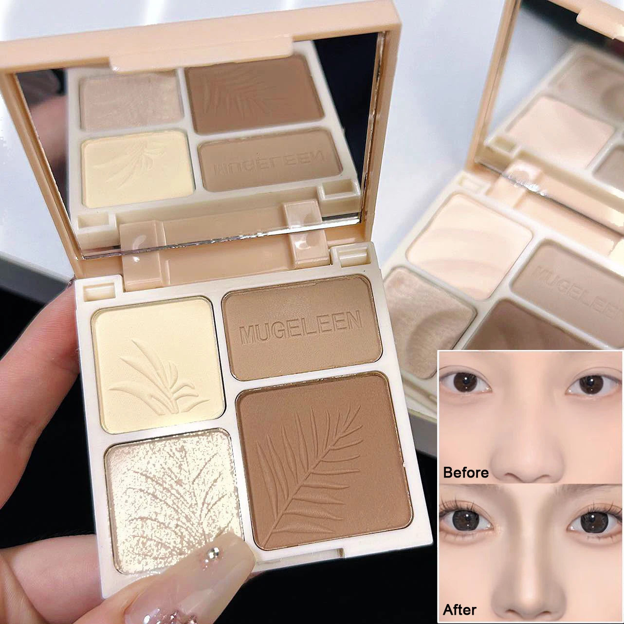 4 Colors Highlighter Contour 3D Facial Bronzer Cosmetic Brightening