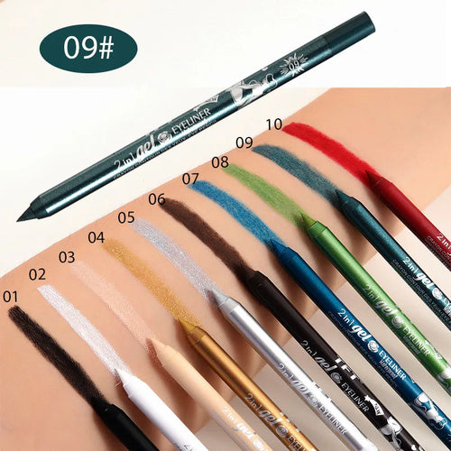 Waterproof Eyeliner Long Lasting Pencil Colourful Pigment Blue Black