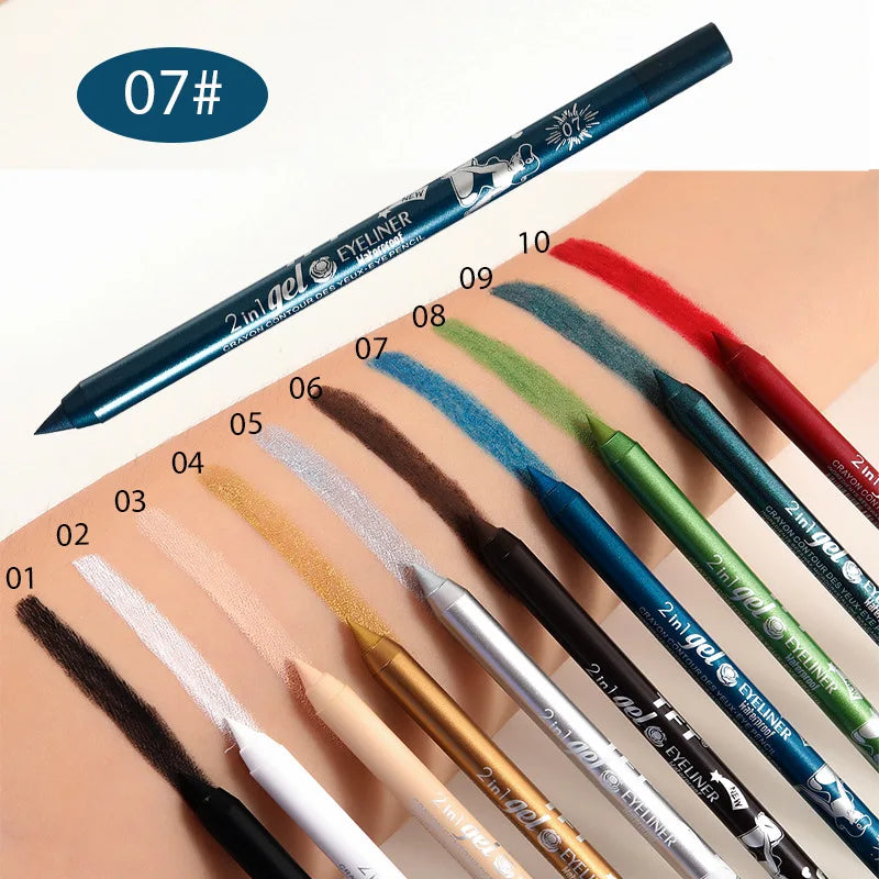 Waterproof Eyeliner Long Lasting Pencil Colourful Pigment Blue Black