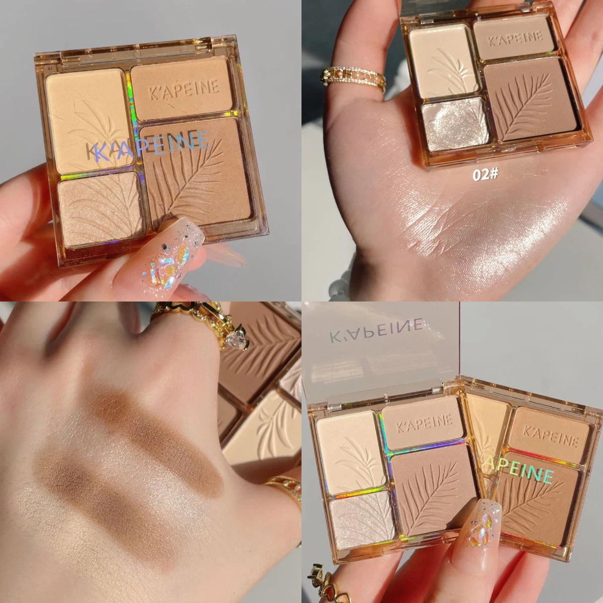 4 Colors Highlighter Contour 3D Facial Bronzer Cosmetic Brightening