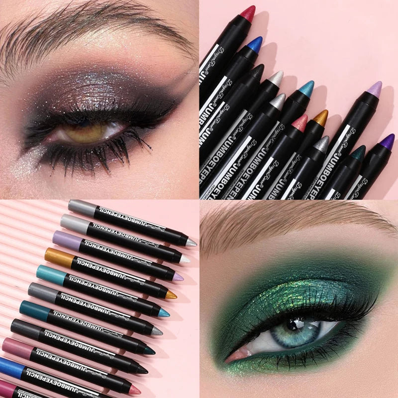 Smoky Dark Green Eyeshadow Pencil Stick Waterproof Pearlescent 12