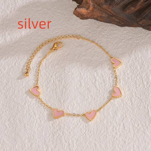 Ins Love Bracelet  Stainless Steel Dripping Heart Bracelet Fashion