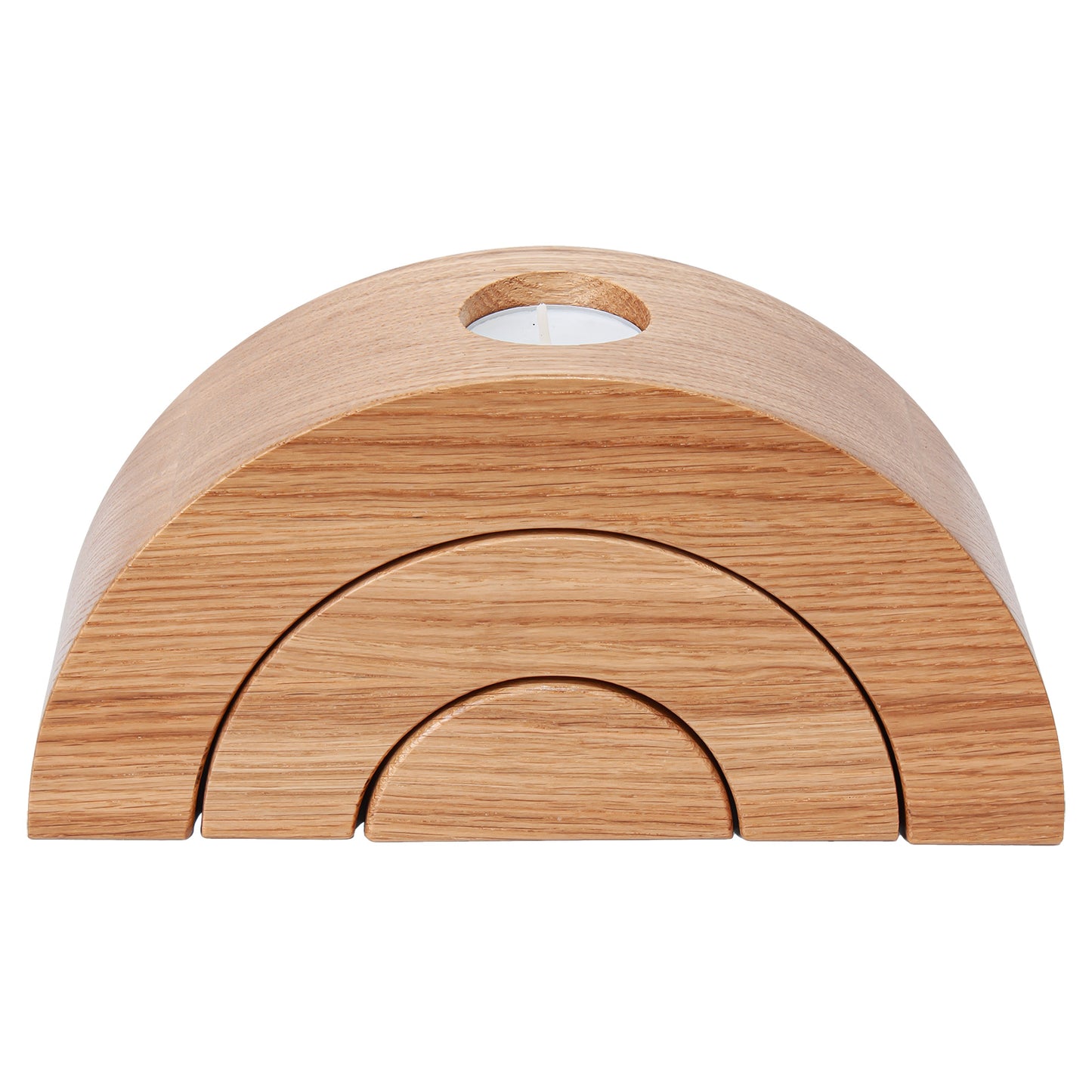 Wooden Candlesticks Semicircular Oiled Oak