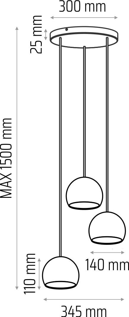 Hanging lamp BALLI-3 (plaphone)