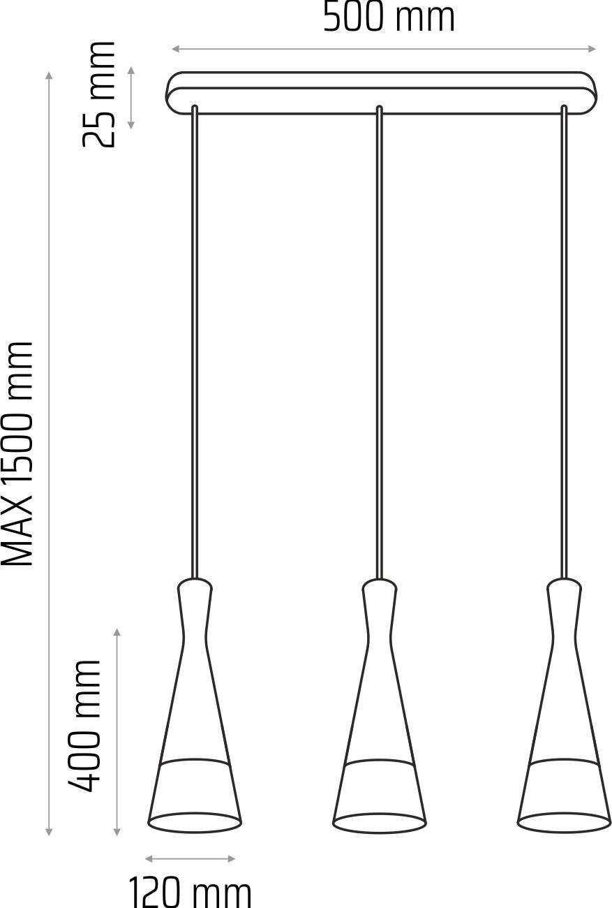 Hanging lamp black Vegas2 3p