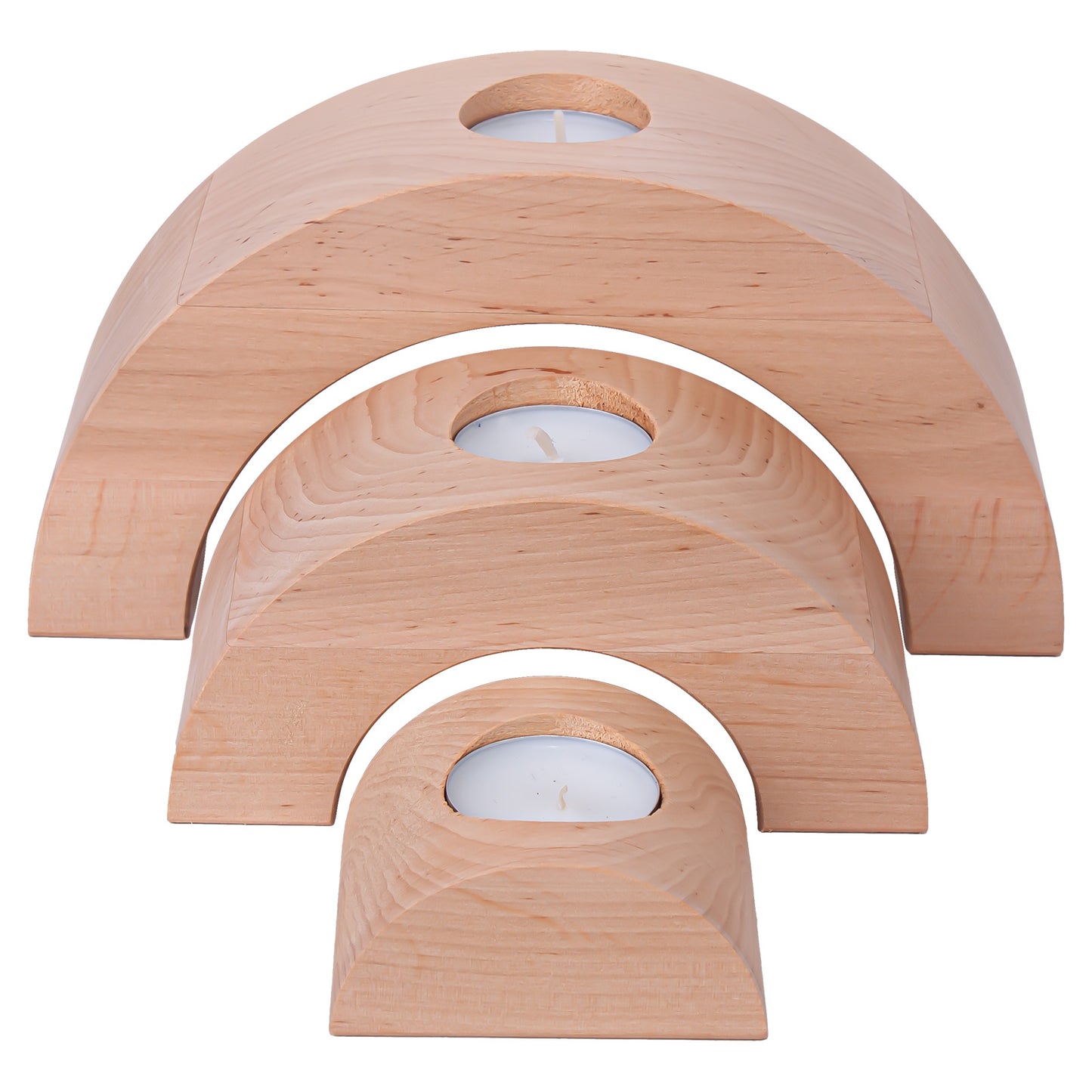 Alder Wooden Candlestick Set