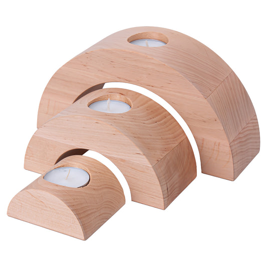 Alder Wooden Candlestick Set