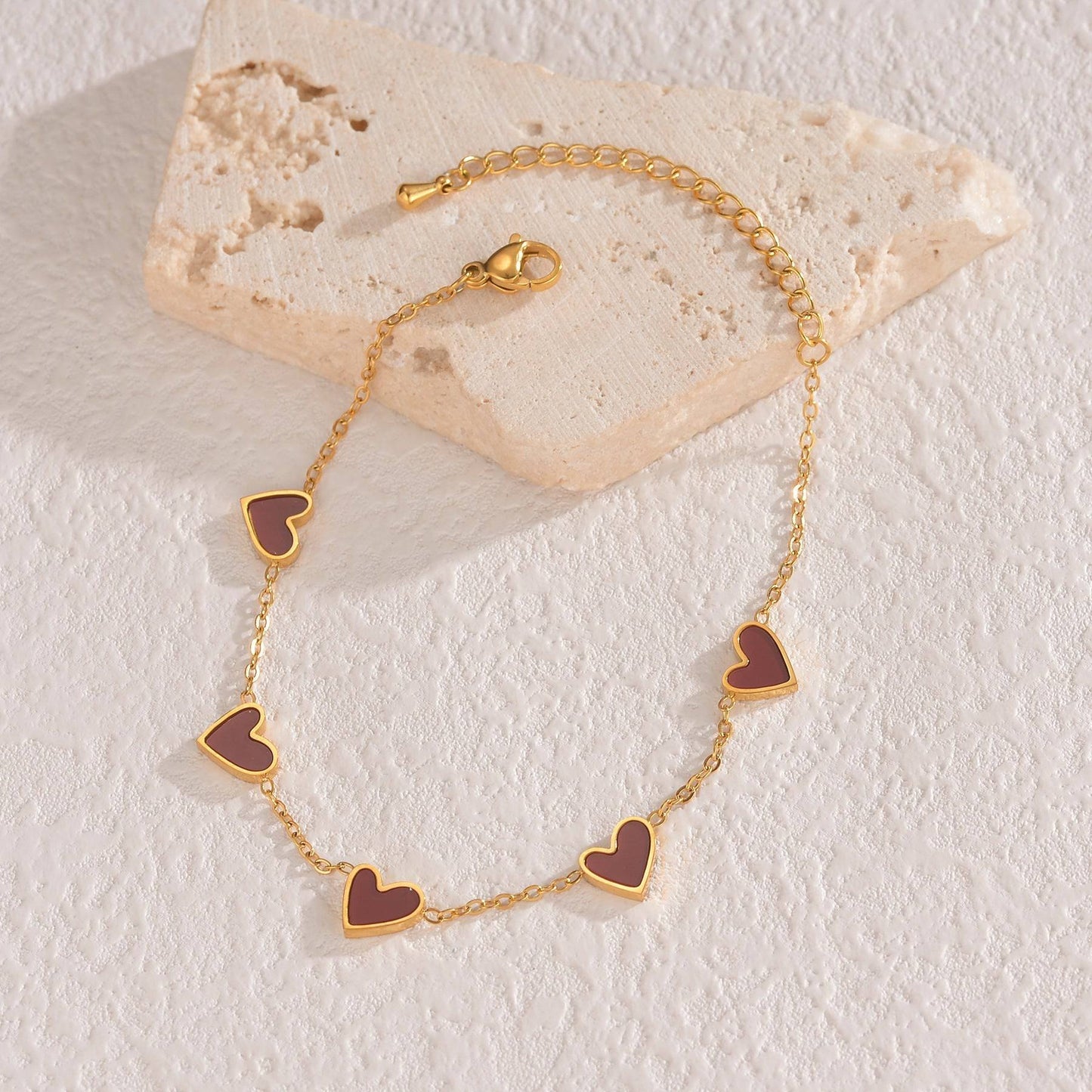 Ins Love Bracelet  Stainless Steel Dripping Heart Bracelet Fashion
