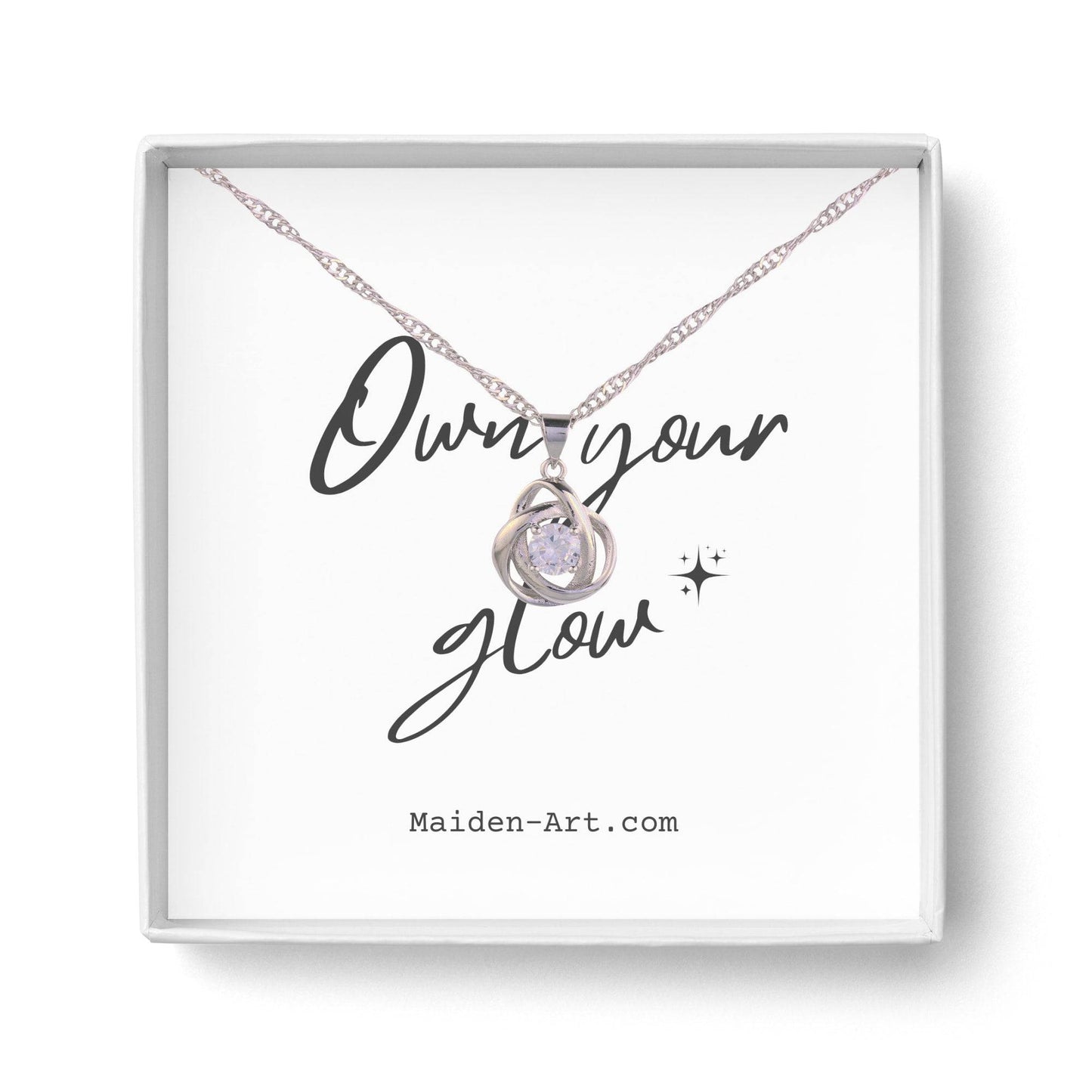 Round Knot Pendant Necklace with Cubic Zirconia