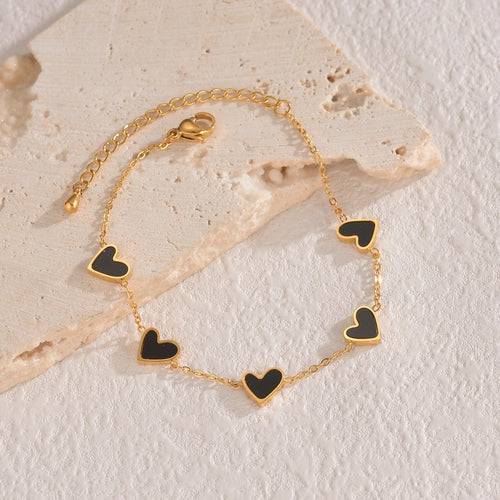 Ins Love Bracelet  Stainless Steel Dripping Heart Bracelet Fashion