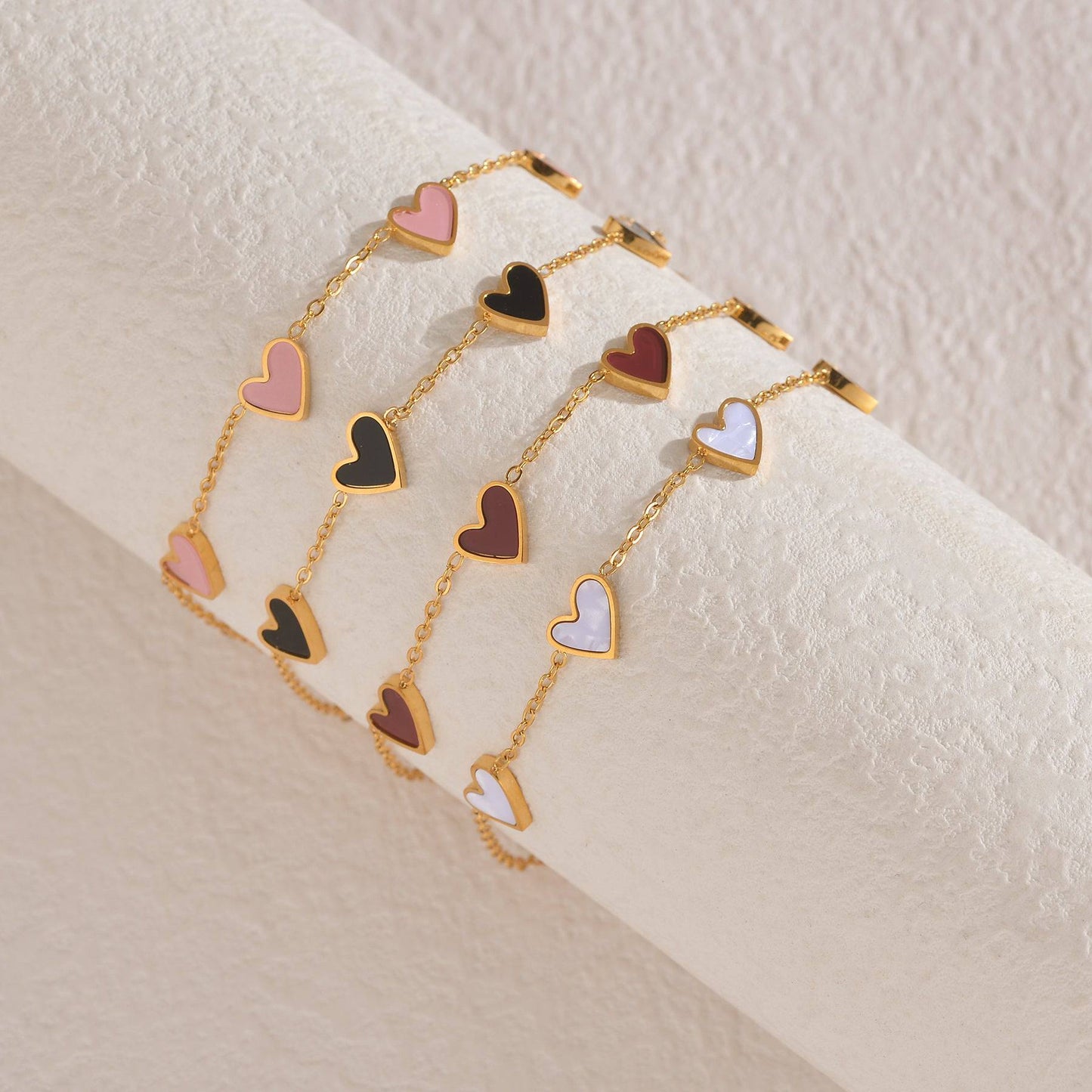 Ins Love Bracelet  Stainless Steel Dripping Heart Bracelet Fashion